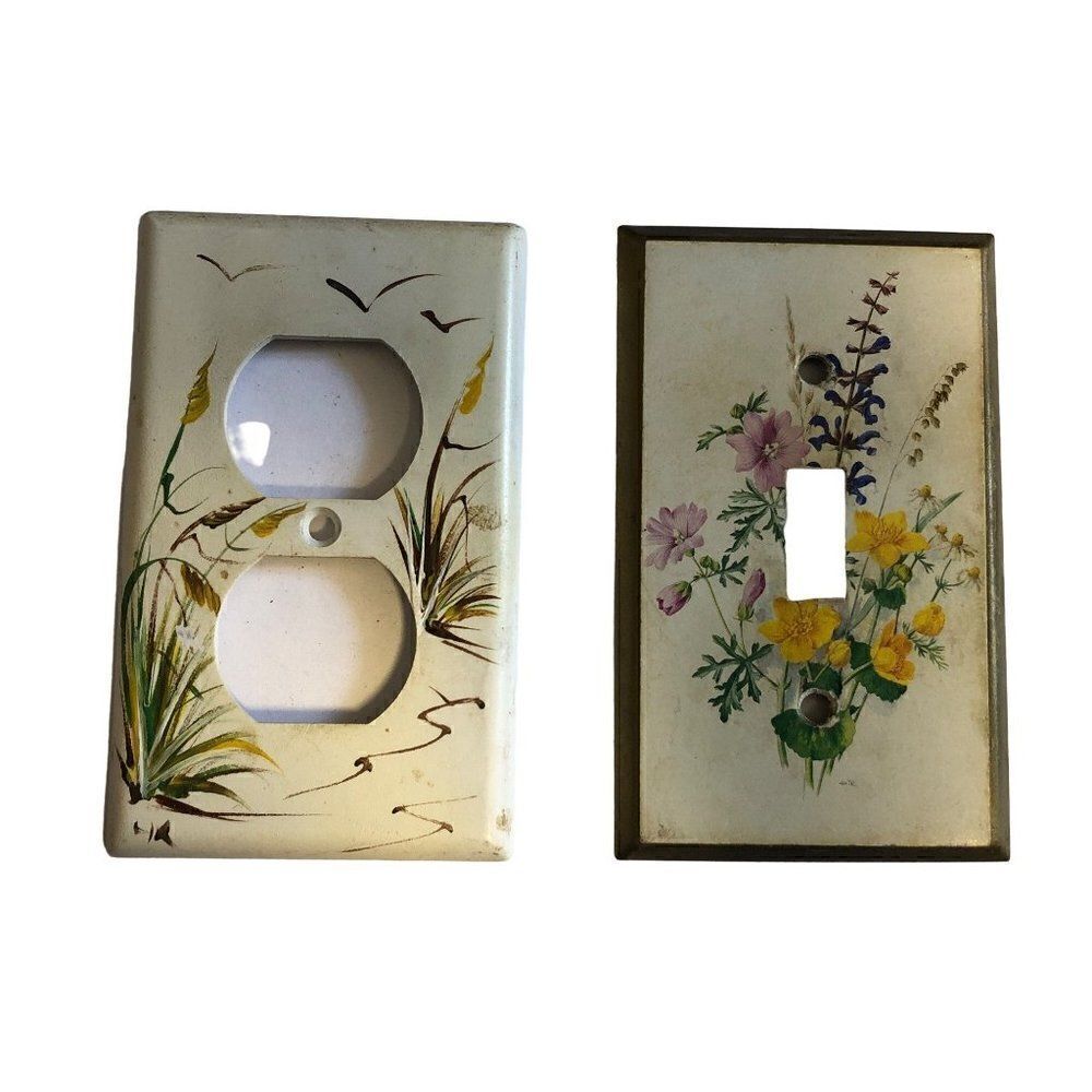 Vintage Plug Outlet Cover & Light Switch Cover Set by Mulberry Flowered